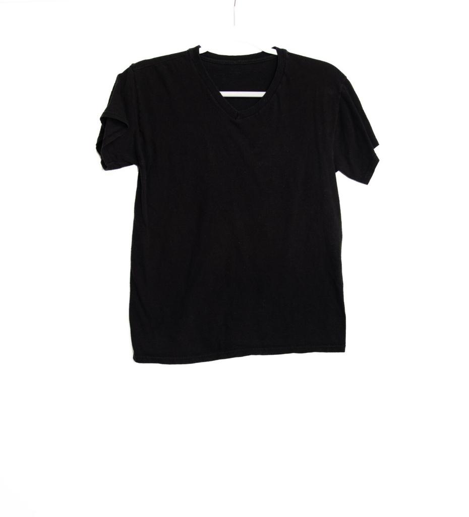 Black V-Neck Short Sleeve T-Shirt Soft Comfortable Casual Wear Unisex Design S