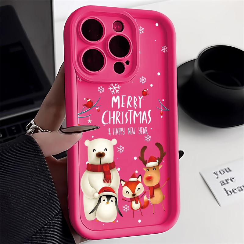 Weihnachts-Handyhülle für iPhone 11 13 12 14 15 16 Pro Max XR XS Samsung A15 A55 A05 Redmi 12 13C OPPO A16 A18 Reno 11 Vivo Y17S Y12 Infinix Note 40