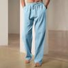 Men Loose Wide Leg Thin Breathable Casual Sports Solid Long Pants