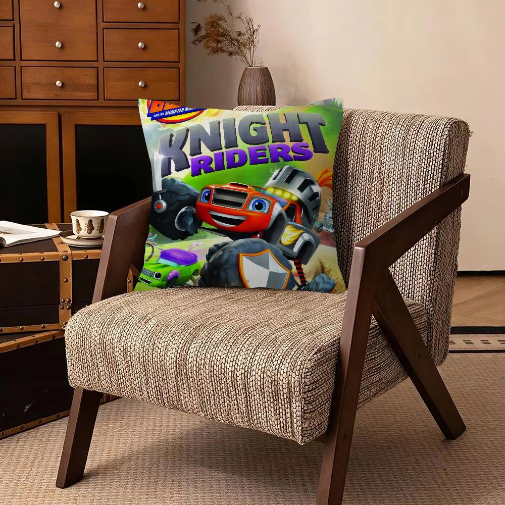 Blaze and the Monster MMachines Cushion Cover Pillowcase Upholstery Sofa Throw Pillow Home Decor Pillowcas