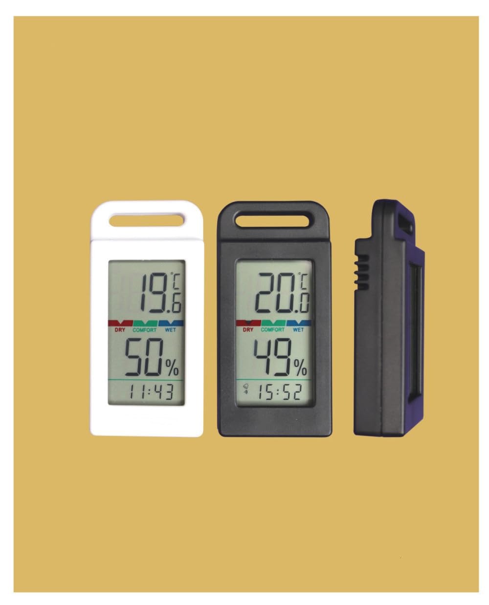 

Jxzyil Thermometer and Hygrometer, Portable, High-Precision, Waterproof IPX4, Clock Function, 5-Second Quick Measurement, Backlight Display, Suitable