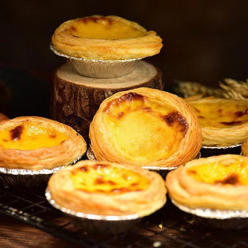 Egg Tart Molds Disposable Aluminum Foil Cup Mini Pie Pans Circular Baking Cups Quiche Cake Kitchen Restaurant Bakery Tools