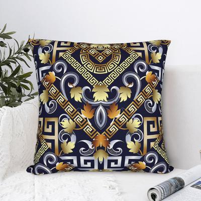 Greek Key Pattern Baroque Pillow Case  Print Pillow Cover Vintage Pillowcases For Living Room Bed Chair