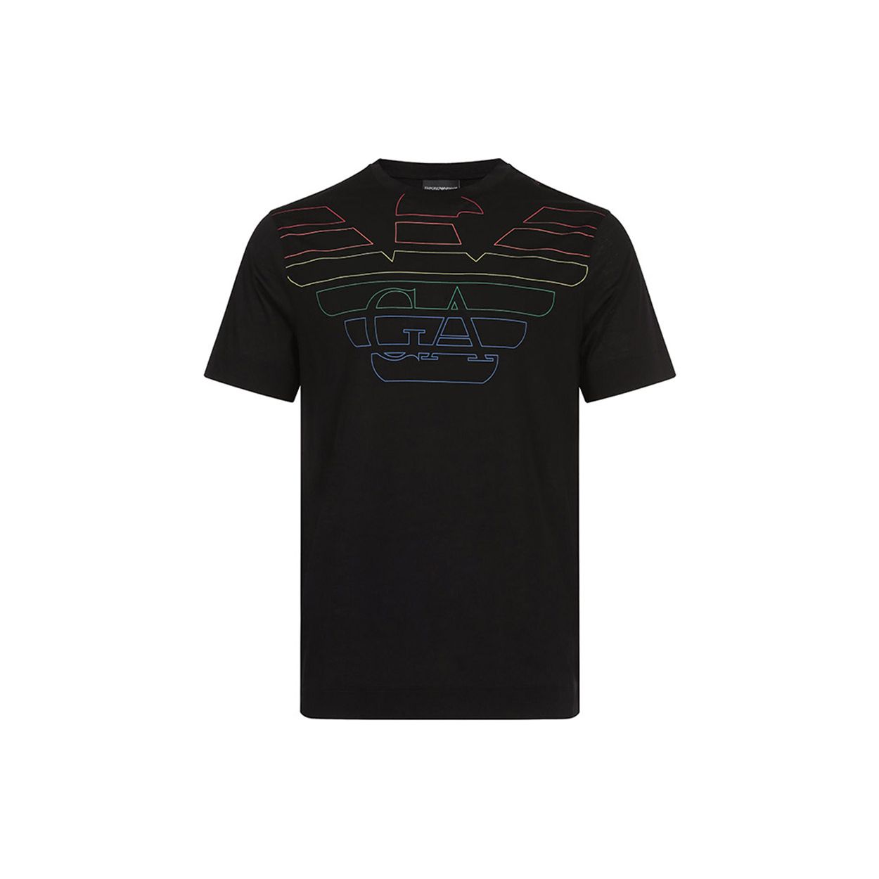 Emporio Armani Blended Fabric Crew Neck Short Sleeve T-Shirt Men tops Black 3G1TM6-1JQXZ-F059 M