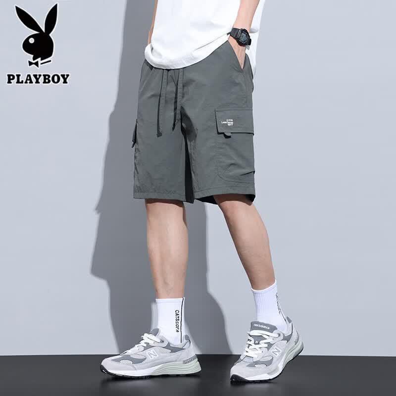 Playboy Men s Ice Silk Quick-Dry Cargo Shorts L