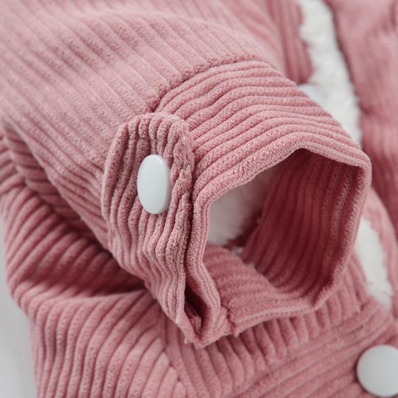 Pet Dog Clothes Dog Jacket Fleece Lining Extra Warm Coat Cat Jacket Dog Denim Jacket Dog Coat Puff Winter Thickening Corduroy Clothes Teddy