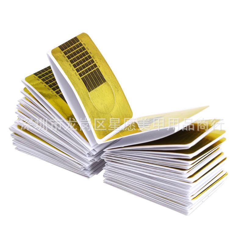 Gold Square Nail Art Paper Holder & Stickers Set (100 Pieces) 10 pieces