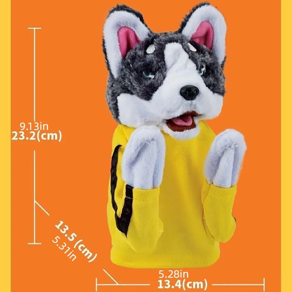With Sound Kung Fu Glove Doll Funny Sound Plush Puppet Dog Interactive Hand Puppet  Kids Party