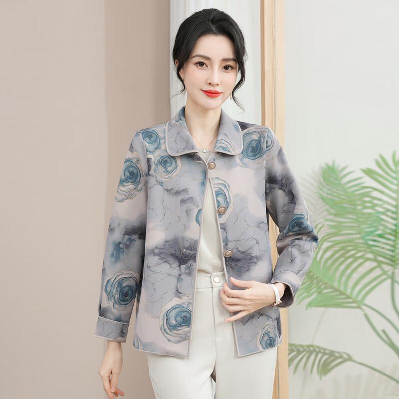YUZHAOLIN Mid-Aged Women's Chinese Style Printed Jacket