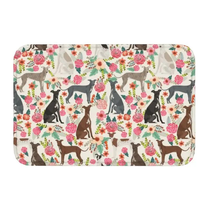 Personalized Vintage Whippet Greyhound Dog Doormat Mat Anti-Slip Hound Bath Kitchen Balcony Rug Carpet 40*60cm