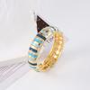 DIEZI 12 Colors Bohemian Enamel Cuff Bangles Hip Hop Geometric Irregular Gold Color Metal Wide Bracelet For Women Men Jewelry