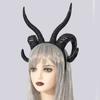 Handmade Sheep Horn Headbands Girl Cosplay Realistic Sheep Horn Fursuit Masquerades Halloween Cosplay Party