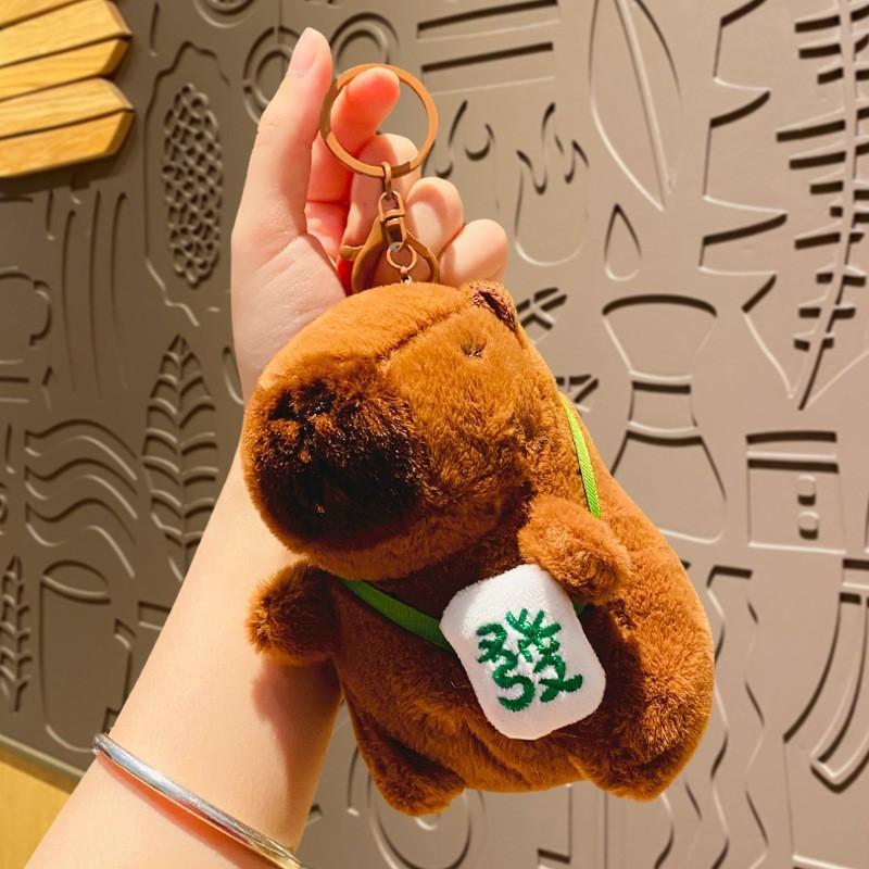 Adorable Plush Capybara Keychain Cute Cartoon Couple Car Key Accessory Gift