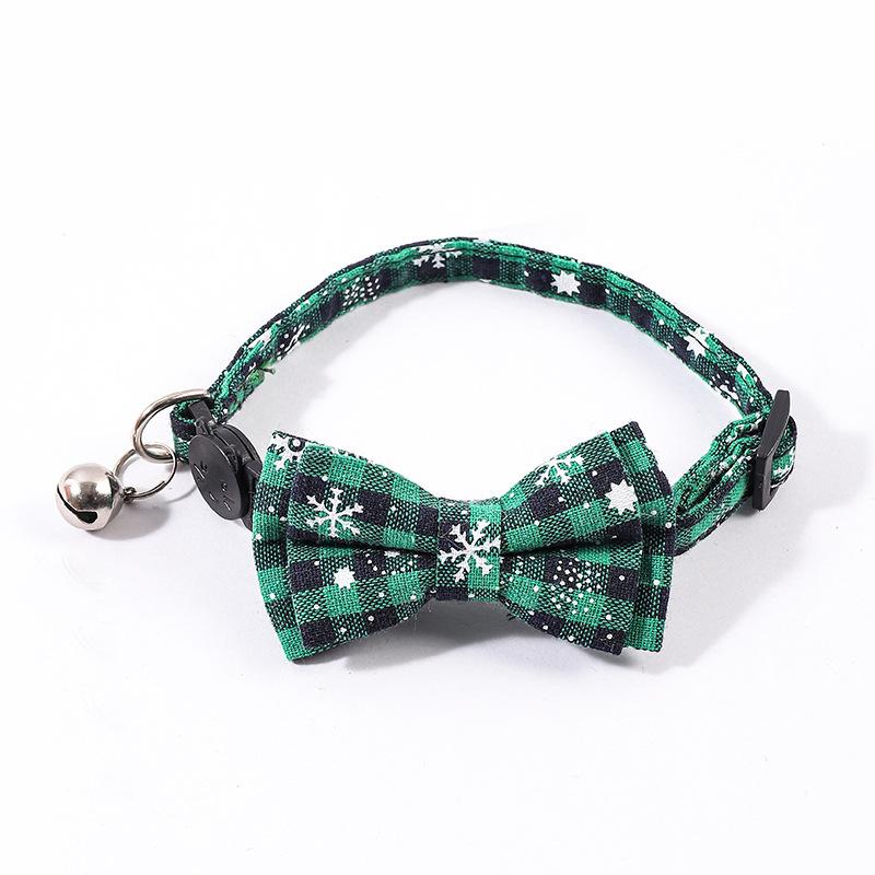 New Christmas Series Pet Collar Snowflake Bow Dog Collar Cat Collar Cat Strap