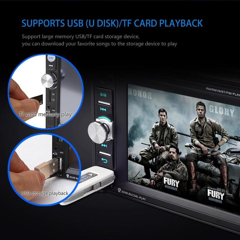 6,2" Universeller 2-DIN Auto-MP5-Player Audio-Touchscreen-Radio Autoradio unterstützt Rückspiegel-Link BT FM-Fernbedienung und Lenkradsteuerung