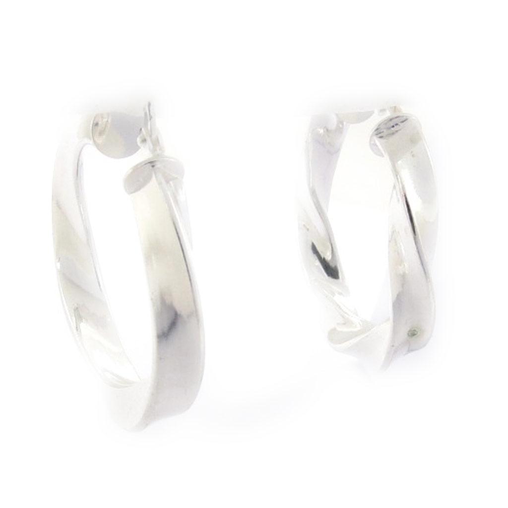 Les Trésors De Lily [J9593] - Silver Hoop Earrings 'Choréographie' Silver (rhodium-plated) - 29 Mm 4 Mm