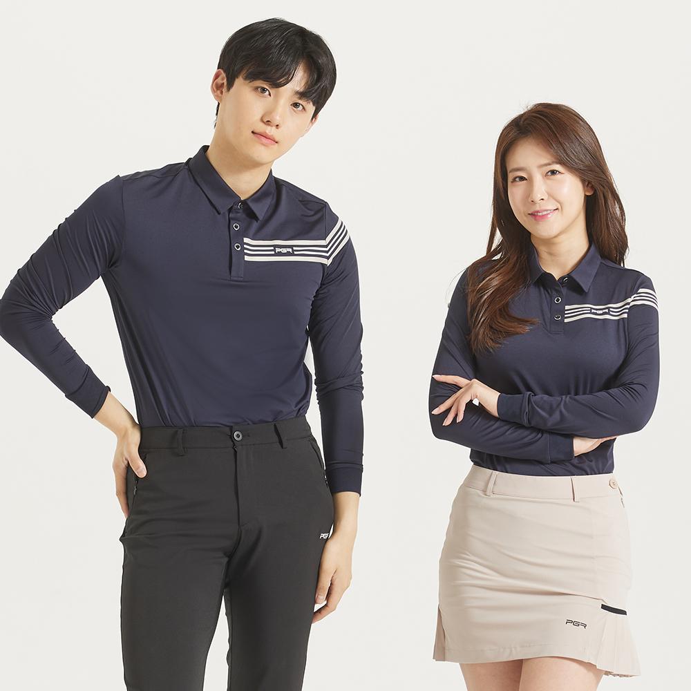 PGR Long Sleeve Collared T-Shirt Navy Gt-3310