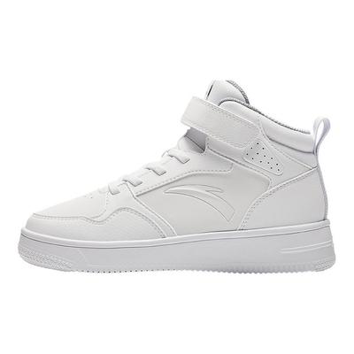 Kids Synthetic Leather Fashion Versatile Non-Slip Wear-Resistant Lightweight Shock Absorbing High-Top Sneakers Men Sneakers White A12438004-3