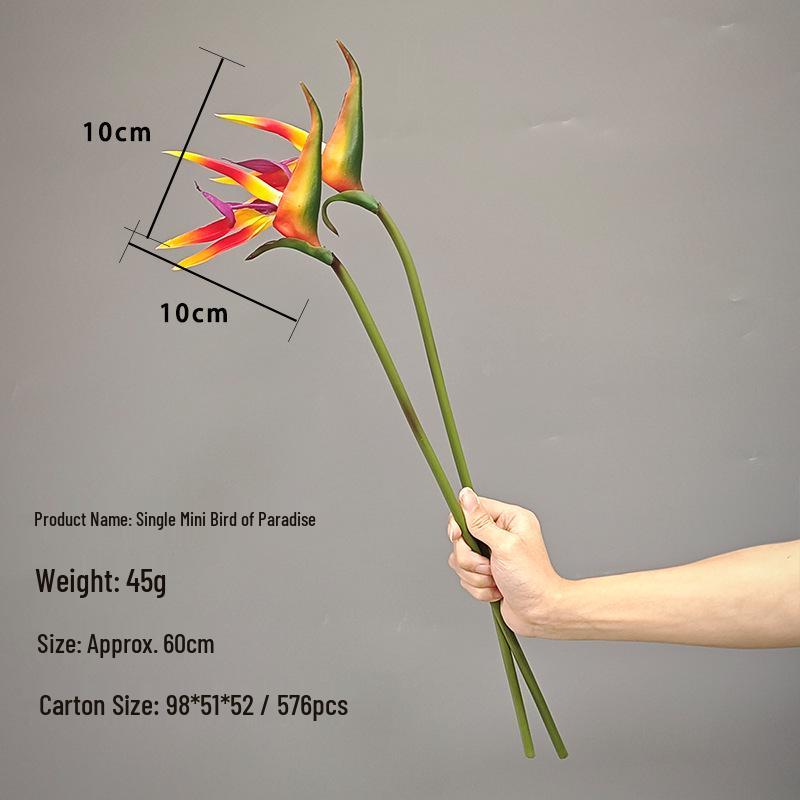 Phoenix Bird of Paradise 5-Head Green Plant Simulation - Large Decorative Branch for Home