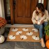 Pumpkin Design Fall Porch Halloween Entryway Doormat Welcome for Front Door