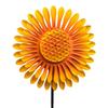 Outdoor Garden Windmill Butterfly Flower Windmill Sunflower Wind Spinner Garden Decor 360 Degree Rotating Metal Flower for Patio