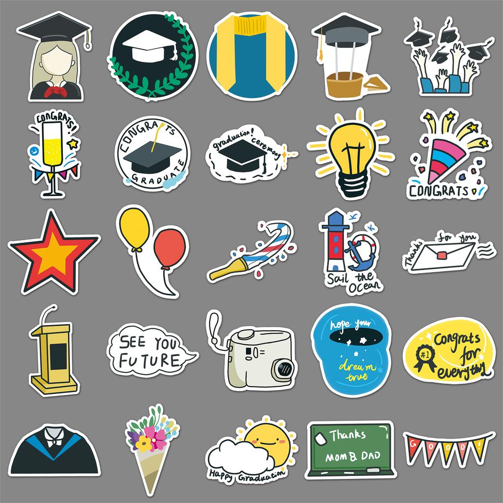 50 Graduation Season Graffiti Personalized Cartoon Guka Children's DIY Water Cup Suitcase Stickers Waterproof