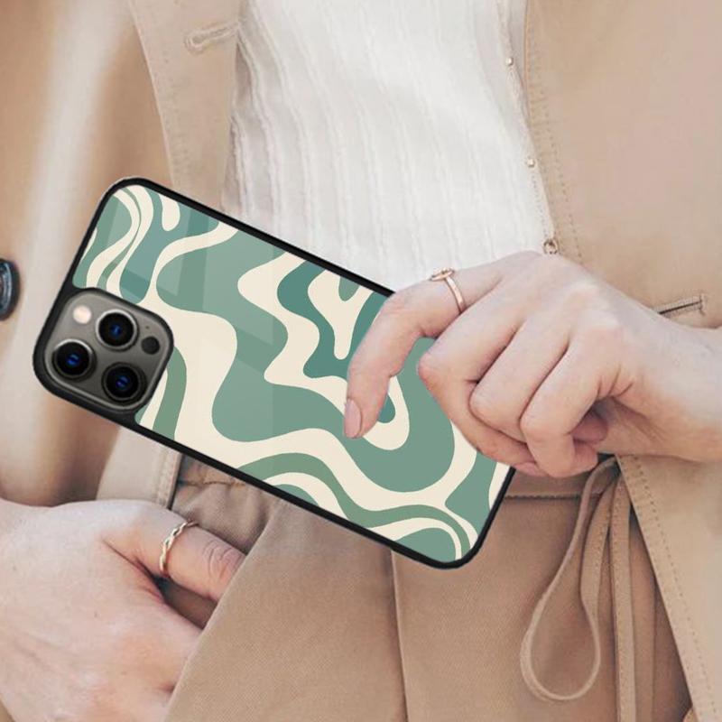 Liquid Swirl Abstract Pattern in Beige and Sage Magnetic Phone Case For APPLE iPhone 17 Air 16 14 13 12 Pro Max 15 Plus MagSafe