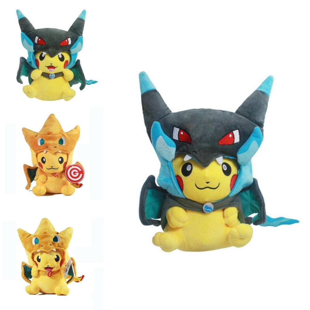 Adorabili Peluche Cosplay di Pikachu Mega Pokemon Cos Charizard Morbido Peluche Giocattolo per Bambini Per Accoglienti Abbracci