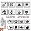 Fashion Girls' Eye Cake Sunset Butterfly Flower Cat Laser Engraving Charm Links Fit 9mm Stainless Steel Bracelet DIY Making Gift