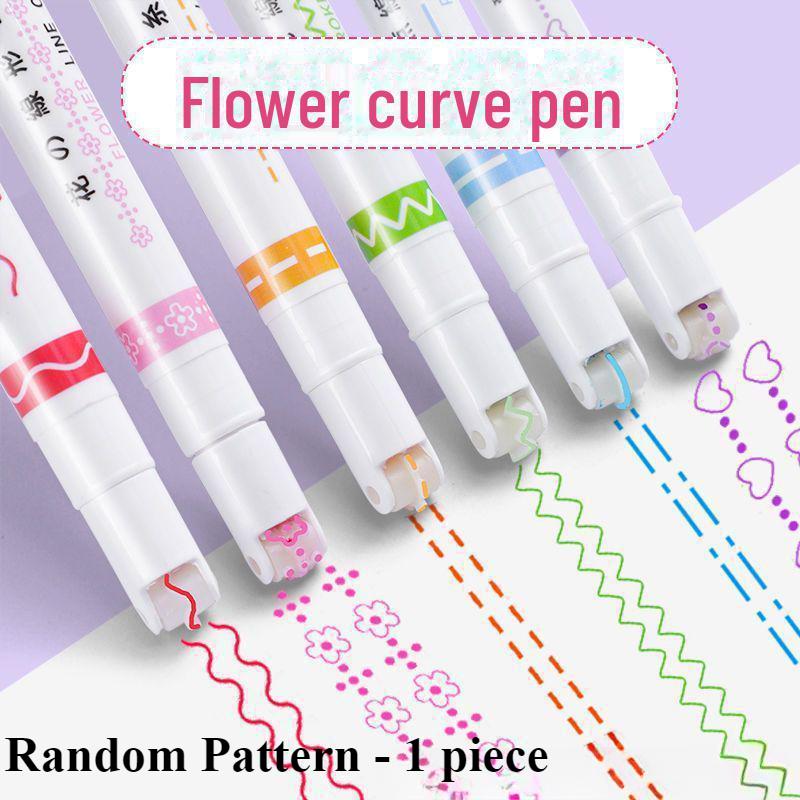 Dvouřádková síť Wave Net Red Color Ruční kopírovací novinové pero – studentské fluorescenční pero