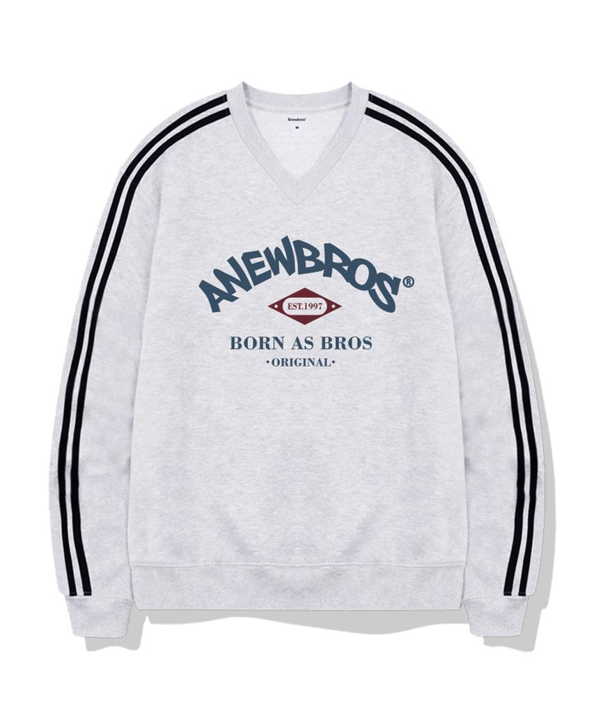 Newbros Bros Club Oversized Track V-Neck Sweatshirt 5 Colors [Anbv_9006]