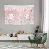 Sanrio Melody and Sweetheart Piano Printed Tapestry Cartoon Theme Bedroom Decoration Suitable for Dormitory Home Decoration