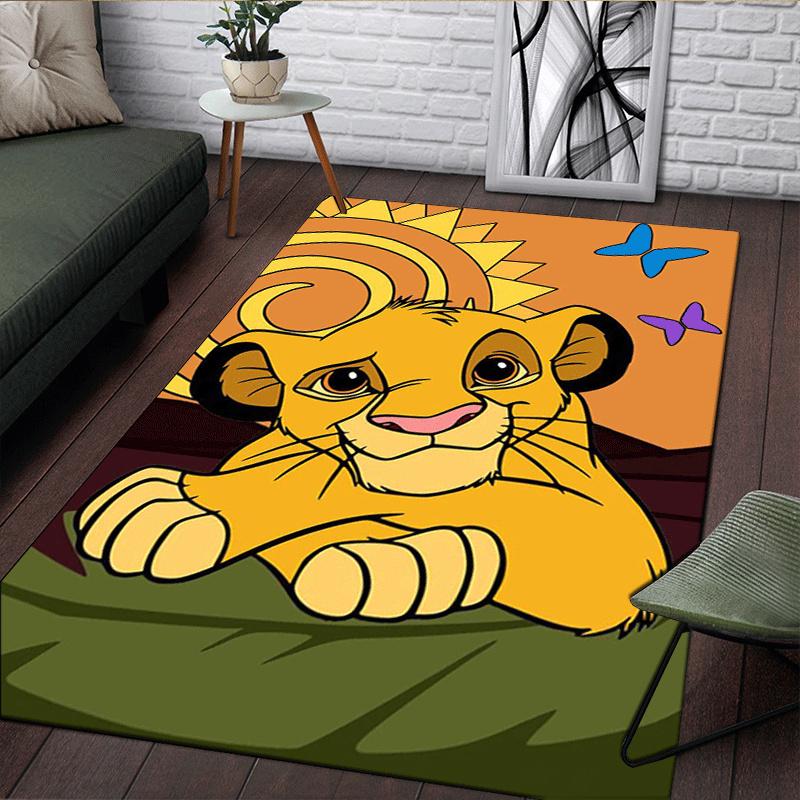 1pc The Lion King Pattern Area Rug Soft Flannel Floor Mat for Living Room,Office,Bedroom and Carpet,Sofa Coffee Table Floor Mat