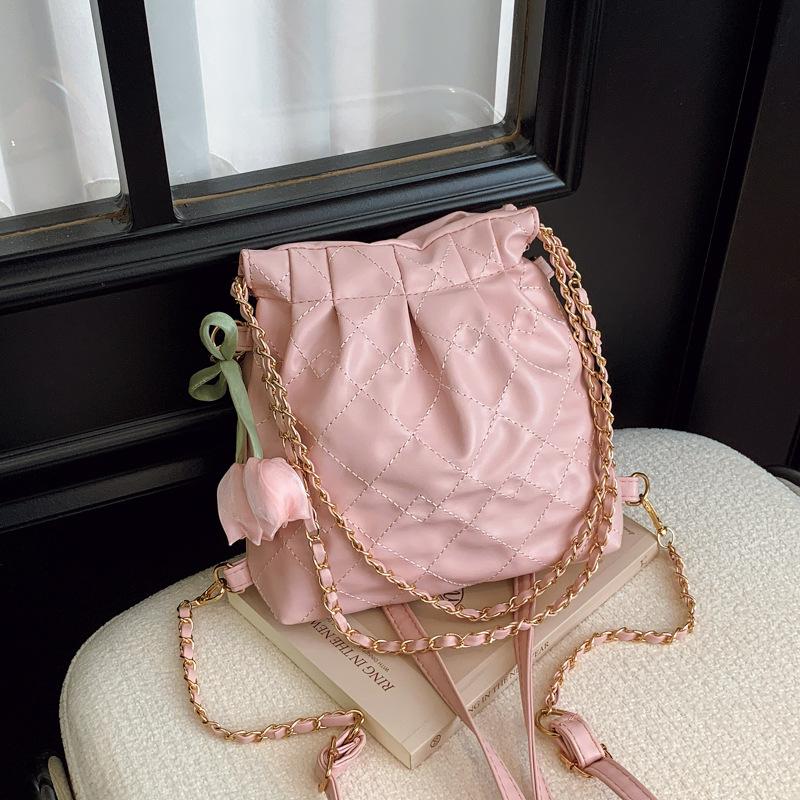 

Spring and summer new fashion classic diamond chain bag high-end shoulder backpack portable messenger bucket bag