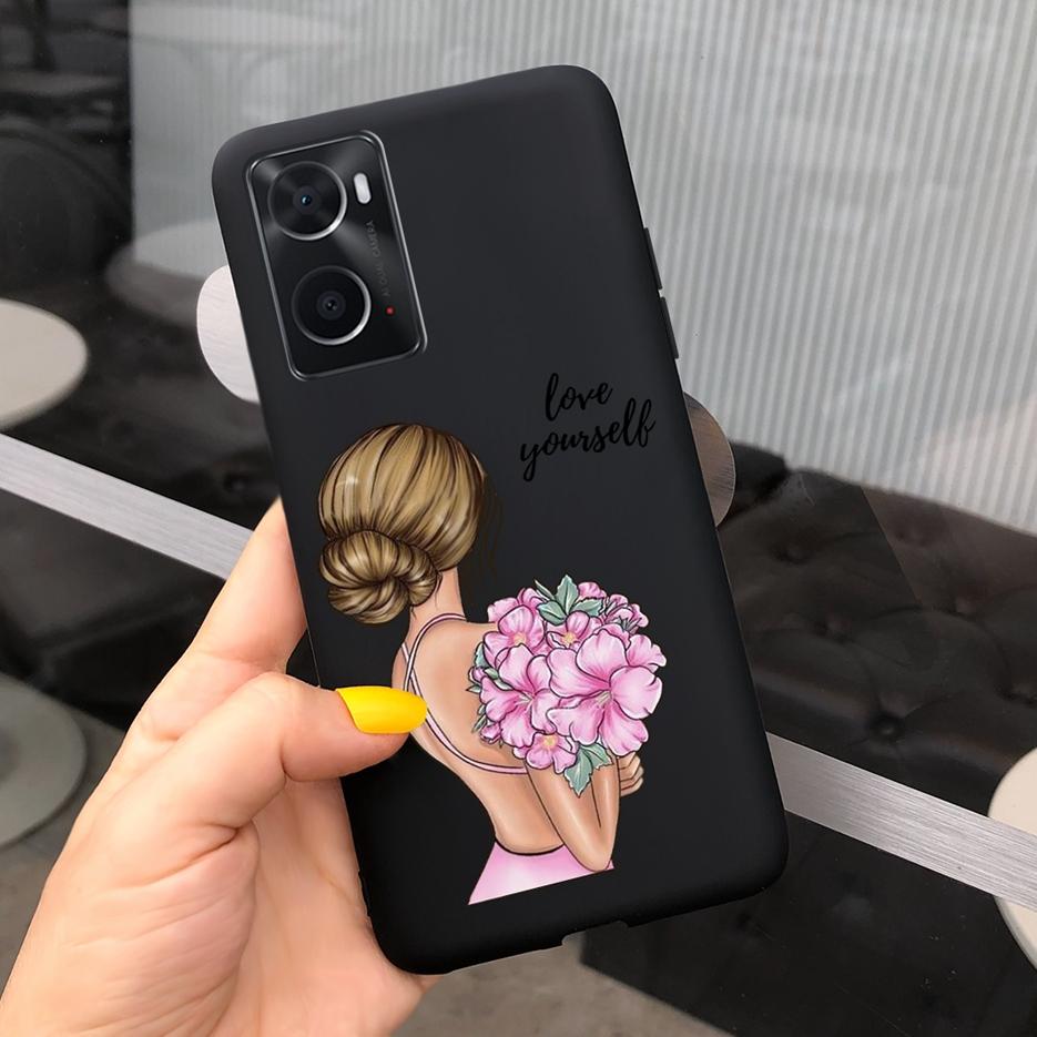 For Oppo A76 Case CPH2375 Fashion Cartoon Girls Cover For Oppo A96 Soft Silicone Case For Oppo A36 A 76 96 OppoA76 OppoA96 Shell