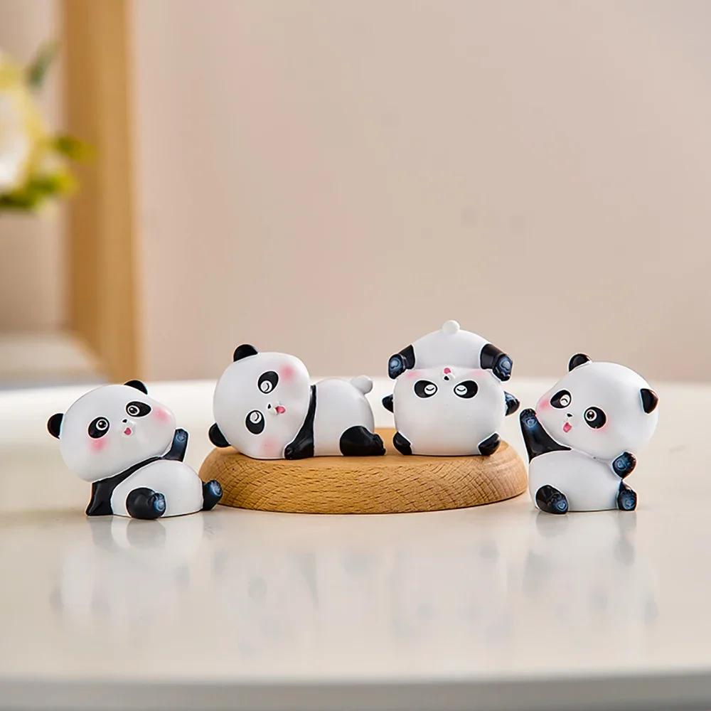 Lovely Simple Cute Panda Tabletop Decorative Figurines Computer Desk Office Decoration Ornaments Home Modern Docor Gift