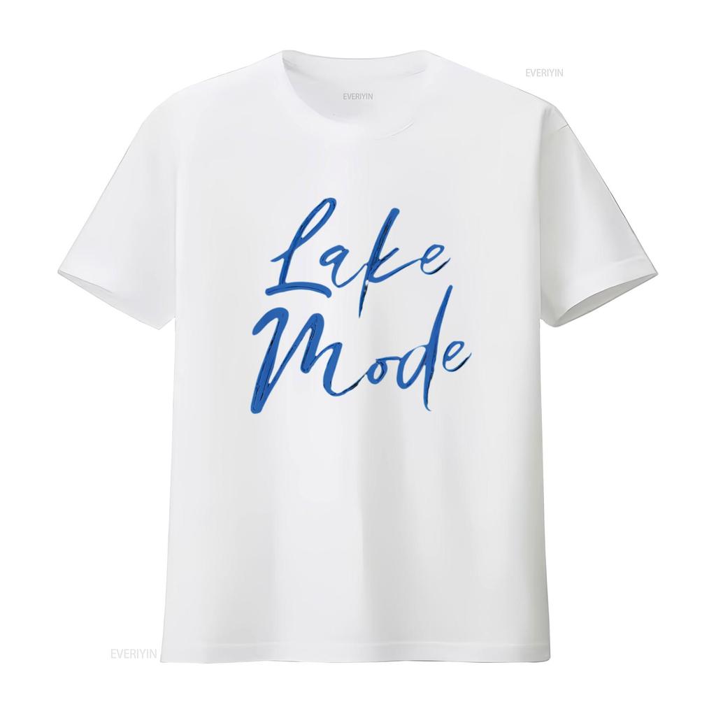 Womens Lake Mode T Shirt vintage Washed fashion Versatile streetwear Stylish Soft Breathable Casual Top For Everyday Wear