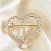 Broche Coeur Creux Élégante Avec Strass Scintillants Et Perle Artificielle Parfaite Pour Les Fêtes De Mariage Le Quotidien Les Événements Formels