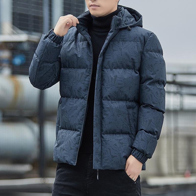 Maple Leaf Men's Padded Clothing Autumn and Winter Large Size Hooded Padded Clothing Padded Jacket Warm Casual Jacket Men's Clothing