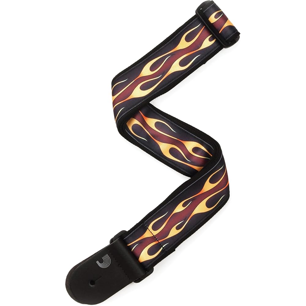 D Addario Woven Strap 50F09 Red Hot Rod Flame Guitar Strap [Domestic Genuine Product]