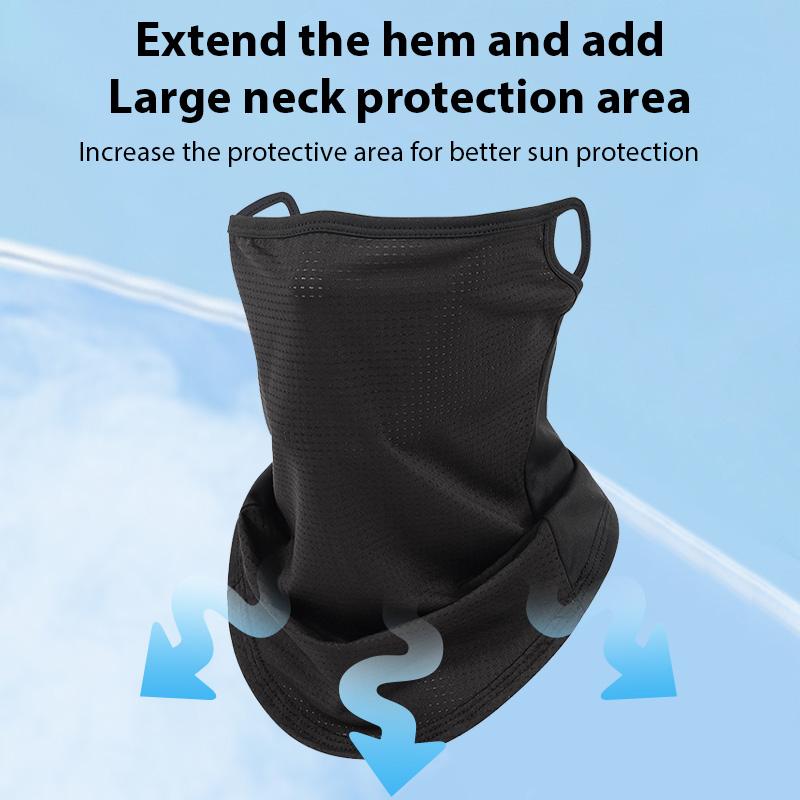 Hanging Ear Type Ice Wire Mesh Face Mask Summer Sunscreen Dustproof Neck Cycling Breathable Scarf Neck Cover for Ski Fishing
