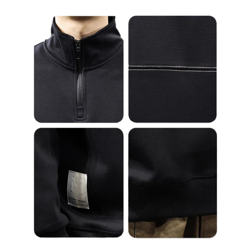 Осенний американский свитер с воротником-стойкой — фото 6