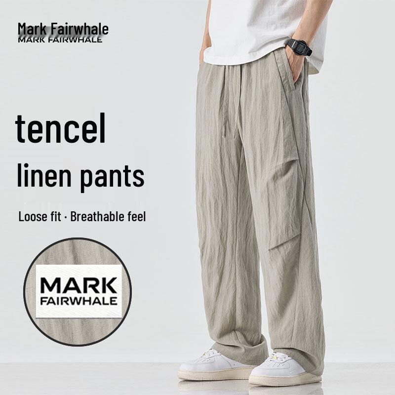 

MARK FAIRWHALE Men s Lightweight Lyocell Linen Blend Casual Pants L