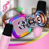 Zestaw Do Karaoke 2X Mikrofon Bezprzewodowy Przenośny Bluetooth Głośnik Rgb