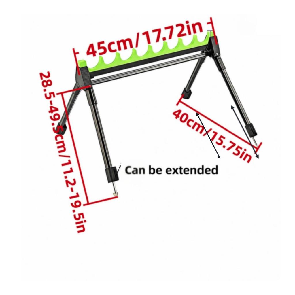 Adjustable Aluminum Fishing Rod Rack Folding with Extendable