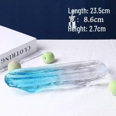 Ins Style Glacier Blue Glass Sushi Plate