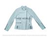 Giacca da Donna in Vera Pelle di Agnello Bianca Biker Motociclista Cappotto Giacca Vera