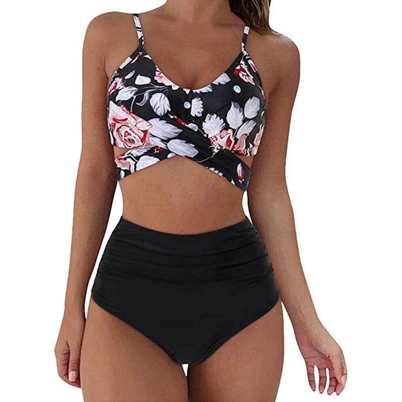 Women Swimwear Bikini Swimsuit Bathing Suit High Waist Sexy Cross Body Beach