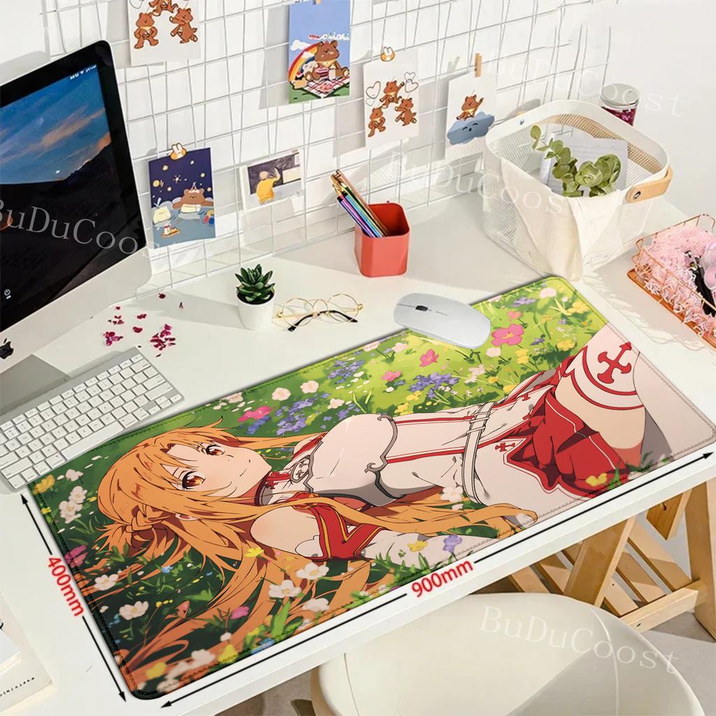 Anime Sword Art Online sao Yuuki Asuna Mauspade Gaming Groß Neu HD XXL Mauspade Natürlicher Gummi Teppich Büro Rutschfestes Mauspade
