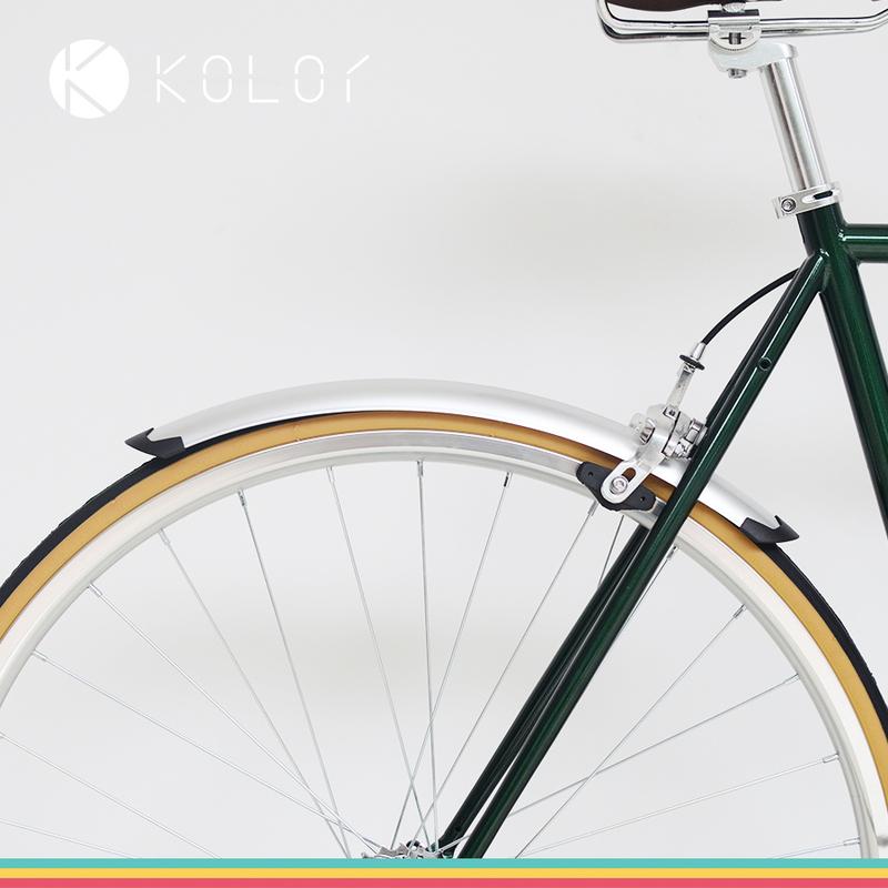 Bicycle Front Rear Fender Retro Fixed Gear Bike 700C Road Bicycle Fender Plastic and Aluminum Liner Fender Silver Black